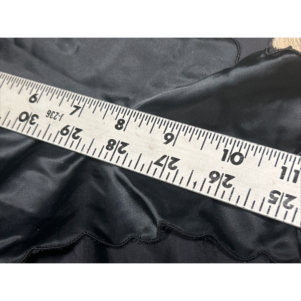 Vintage Satin Panties Black High Waist Bikini Cut Scallop Edge Pembrooke L - Picture 4 of 4